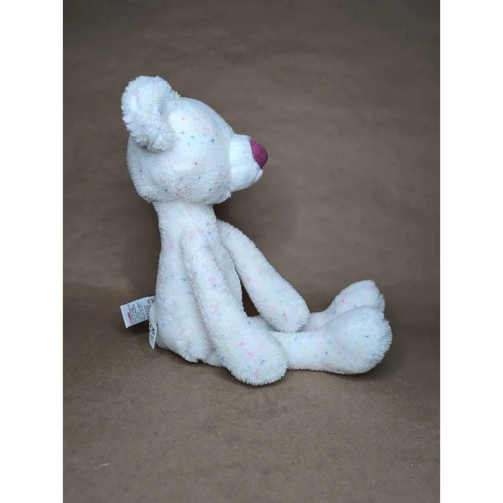Gund Toothpick Rainbow Confetti Bear‎ 6061451 Plush Stuffed Animal White 16